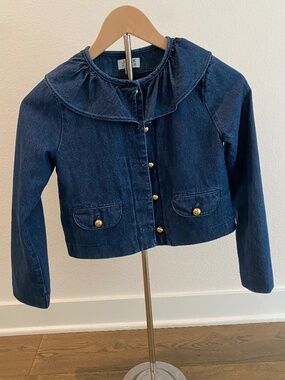 Janie and Jack Dressy Denim Jacket with Gold Buttons - EUC